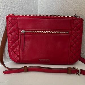 Vera Bradley Red Leather Crossbody Bag